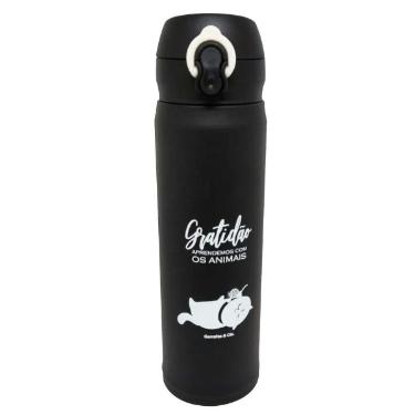 Garrafa T�rmica Gatinho 500ml em Inox Preto World Classic