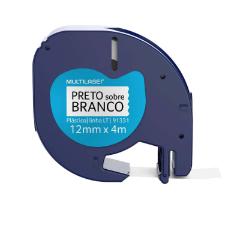 FITA ROTULADORA DYMO MULTILASER 12MM PRETO NO BRANCO - RF025
