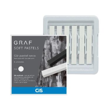 ESTOJO C/6 GIZ GRAF PASTELS SECO BRANCO - CIS