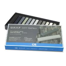 Giz Pastel Seco Quadrado GRAF Estojo com 12 Tons de Cinza Cis