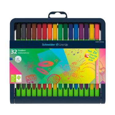 Kit 32 Cores Caneta Fineliner Line-up Schneider Ponta Fina