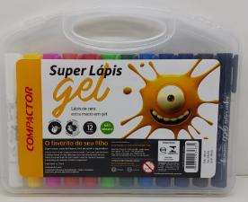 L�pis de Cera Big Jumbo Gel C/12 Cores