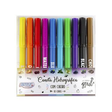 CANETA HIDROGRAFICA BRW C/CHEIRO 10 CORES CA8014
