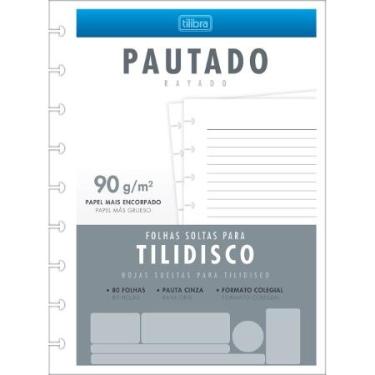 Bloco Tiliflex Para Caderno Argolado Colegial Pautado Rayado 90grs 80Fls Tilibra
