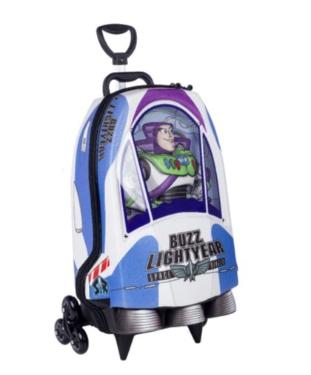 Mochila Escolar Rodinhas (Mochilete) 3D Toy Story Buzz Nave Diplomata