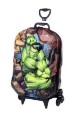 Mochila Escolar Rodinhas (Mochilete) 3D Hulk Marvel Diplomata