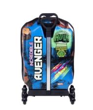 Mochila Escolar Rodinhas (Mochilete) 3D Hulk Marvel Diplomata