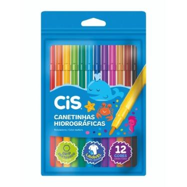Canetinha Hidrogr�fica 12 Cores Lav�vel Cis