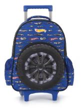 Mochila Com Rodinhas Luxcel Hot Wheels Azul IC38262HW