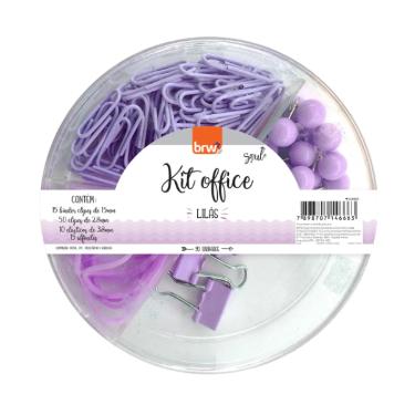 Kit Office Clipes/Binders/Alfinetes/El�sticos BRW