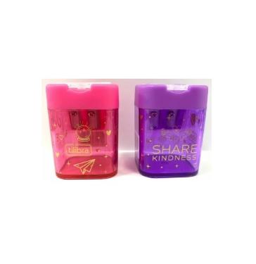 Apontador  Com Dep�sito Doodles Sortidos 02 Furos Tilibra