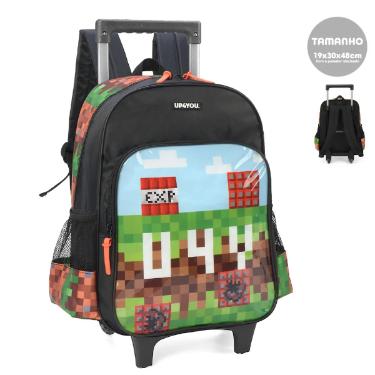 Mochila Carrinho Petit Pixel Preta IC37765UP Luxcel