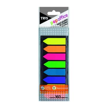Bloco Adesivo Marca P�gina 20 Folhas Neon Tris 687476