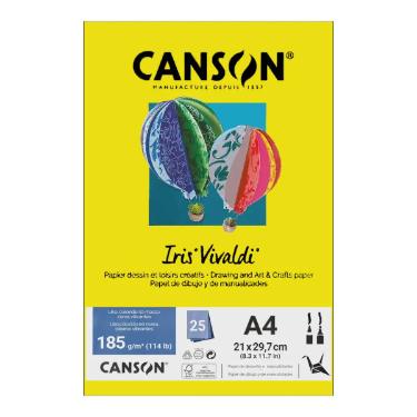Papel Canson A4 Iris Vivaldi 185g 25Fls Amarelo