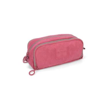 Estojo Triplo Tecido Crinkle Rosa Up4You