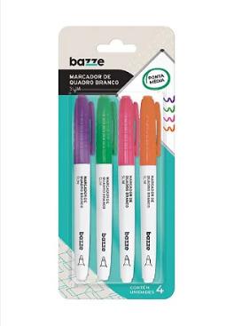 MARCADOR BAZZE SLIMCOLOR C/4 BAZZE TRIS