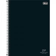 CADERNO QUADRICULADO 1X1 CM ESPIRAL CAPA DURA UNIVERSIT�RIO ZIP PRETO 80 FOLHAS