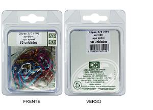 Clipes 2/0 em a�o epoxi colorido ACC