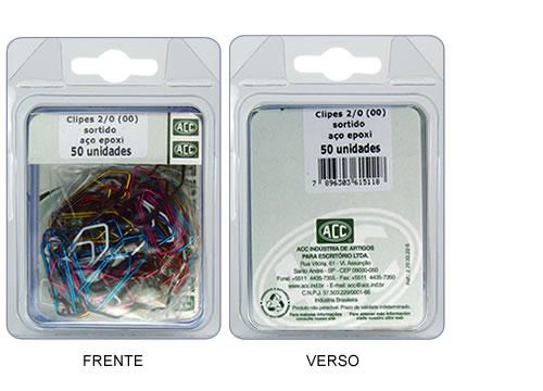 Clipes 2/0 em a�o epoxi colorido ACC