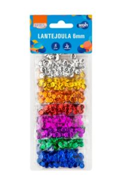 Lantejoula 6 mm 2g Blister com 8 cores BRW