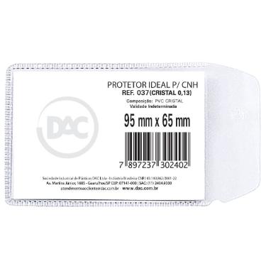 Plastico p/ Carteira de Habilitacao 95x65mm Dac