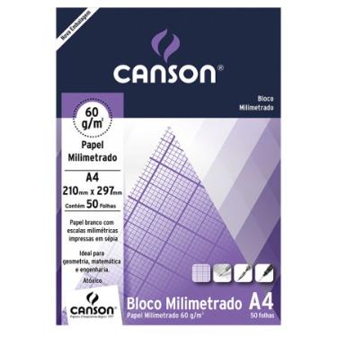 Bloco Milimetrado 63 g/m� Estudante A-4 21,0 x 29,7 cm com 50 Folhas Canson