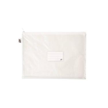 Pasta Z�per Flex�vel com Costura - Transparente Branco 285x395mm Yes