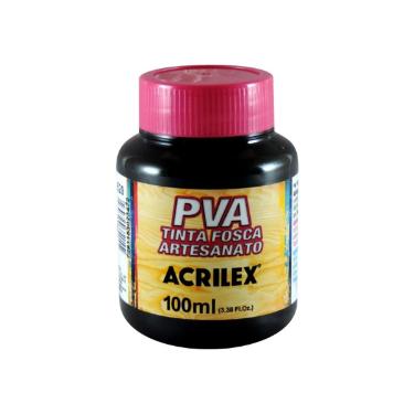 PVA TINTA FOSCA PARA ARTESANATO 100ML PRETA ACRILEX