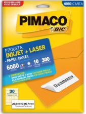 ETIQUETA CARTA 6080 30 ETIQUETAS POR FOLHA 10 FOLHAS PIMACO