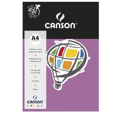 PAPEL CANSON COLOR A4 120G 15FLS LILAS
