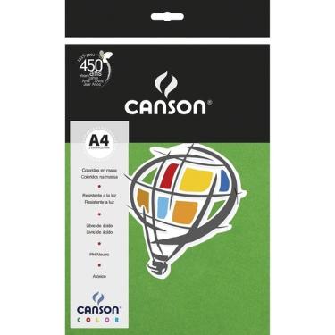 PAPEL CANSON COLOR A4 120G 15FLS VERDE CLARO
