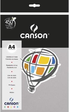 PAPEL CANSON COLOR A4 120G 15FLS CINZA