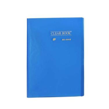 Pasta Cat�logo 20 folhas A4- ClearBook -Transparente AZUL Yes