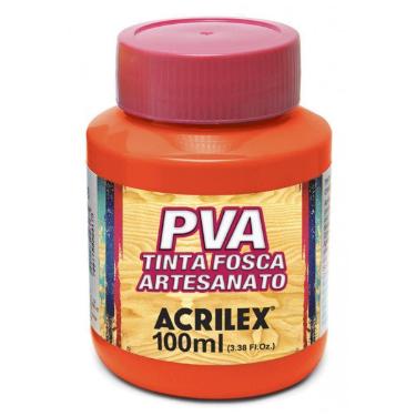 TINTA PVA FOSCA 100ML PINTURA ARTESANATO LARANJA ACRILEX