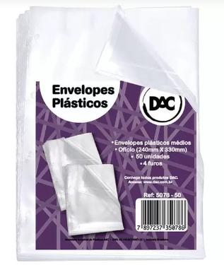 Envelope Pl�stico Oficio 4 Furos M�dio 0,10mm