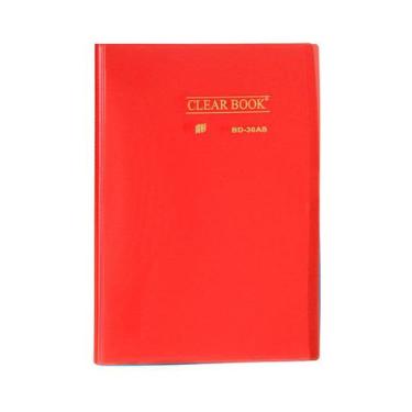 Pasta Cat�logo 30 folhas A4 - ClearBook -Transparente VERMELHA Yes