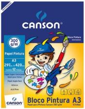 Bloco Pintura Escolar 300 g/m� A-3 29,7 x 42,0 cm com 12 Folhas Canson