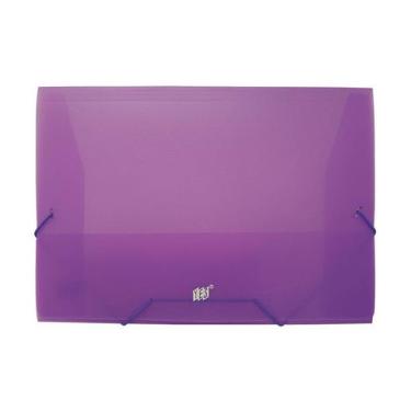 Pasta El�stico e Aba Tamanho Of�cio ColorGrid Transparente Lil�s Yes