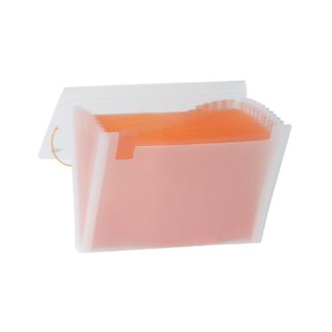 PASTA SANFONADA 12 DIVISOES COLORIDAS A4  NEON LARANJA YES