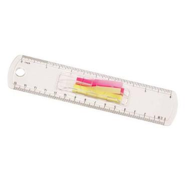 R�gua 15 cm Transparente com marcador de p�ginas CRISTAL Yes