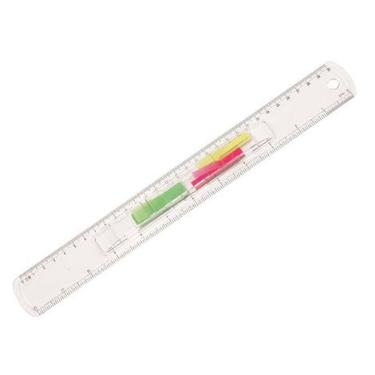 R�gua 30 cm Transparente com marcador de p�ginas CRISTAL Yes