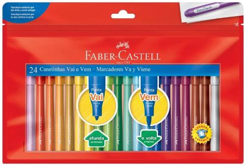 Canetinha Hidro Vai e Vem C/24 Cores Faber Castell