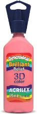 Tinta Relevo Dimensional Brilhante 35 ml Acrilex Avulso Rosa Ch� 567