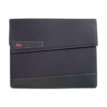 Pasta Sanfonada 3 Divisoes A4 de Tecido PRETO