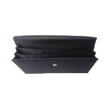Pasta Sanfonada 3 Divisoes A4 de Tecido PRETO