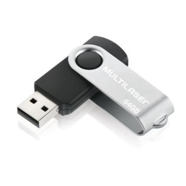 Pen Drive Twist 64GB USB Leitura 10MB/s e Grava��o 3MB/s Preto Multilaser