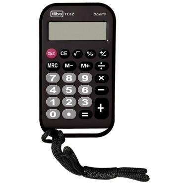 Calculadora de Bolso 8 D�gitos M�dia TC12 Preta - Tilibra
