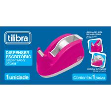 Suporte para Fita Adesiva Escrit�rio Rosa Neon Tilibra