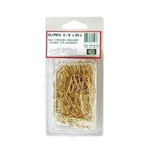 Clipes 2/0 em a�o latonado (dourado) c/50 unidades ACC
