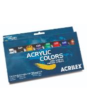 TINTA ACRYLIC COLORS CONJUNTO COM 08 BISNAGAS 20ML CADA ACRILEX